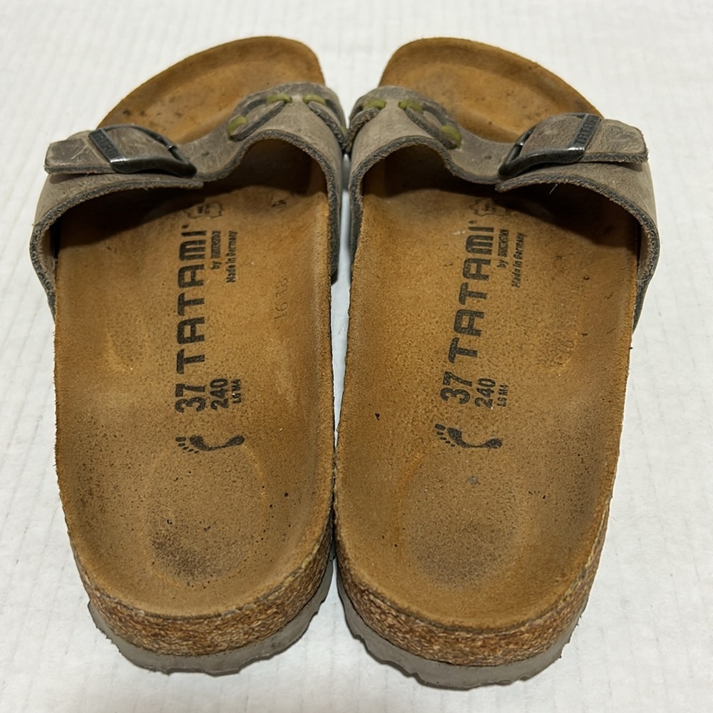 Birkenstock Tatami Madrid Taupe Leather Sandals Womens Size EU 37 US 6 - Picture 2 of 9